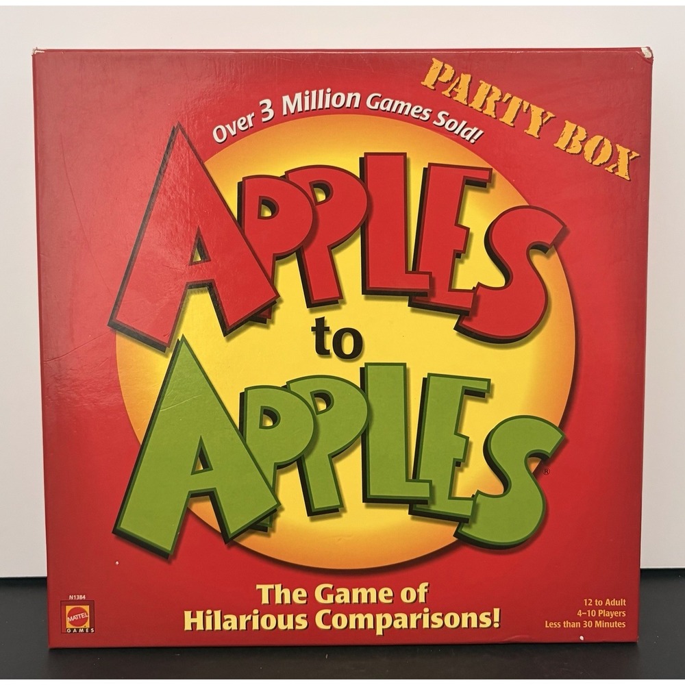 Mattel Apples to Apples Family Party Box The Game of Hilarious Comparisons Cards